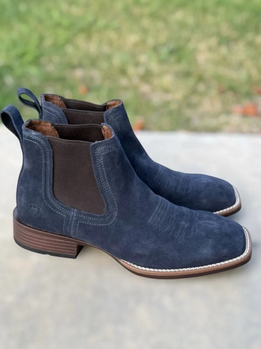 ARIAT BOOKER ULTRA NAVY SUEDE WESTERN BOOT MENS CHELSEA - 10051921 SIZE 11
